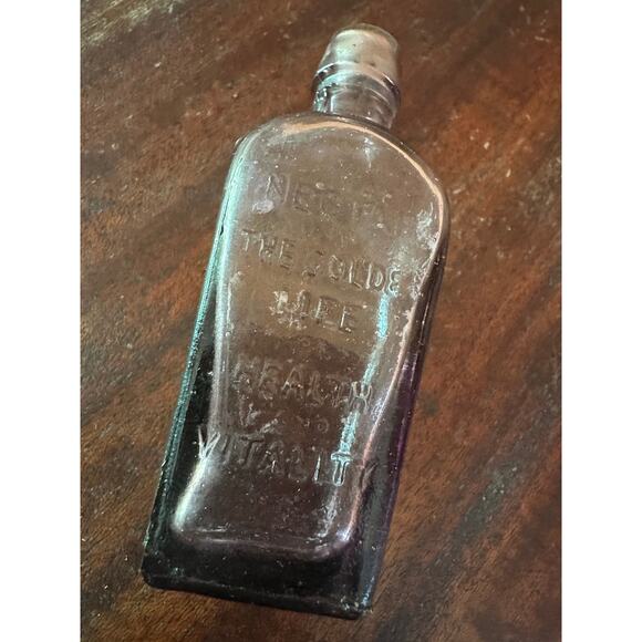 2 Vintage Miniature Purple Elixir and Medicine Bottles - Picture 10 of 11